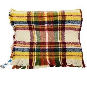 Spiced Cider Harvest Plaid Oversized Blanket Scarf